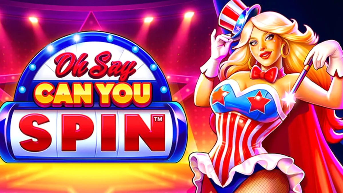 Oh Say Can You Spin slot machine interface with patriotic theme