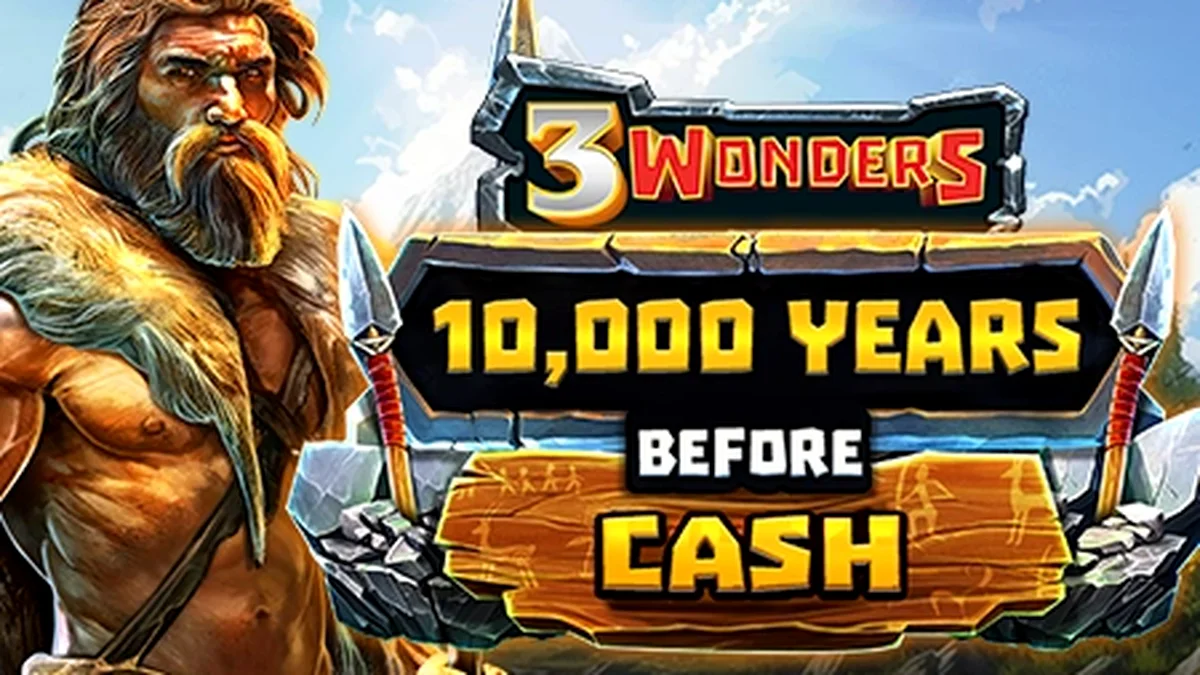 Tampilan visual slot 10,000 Years Before Cash dengan nuansa prasejarah